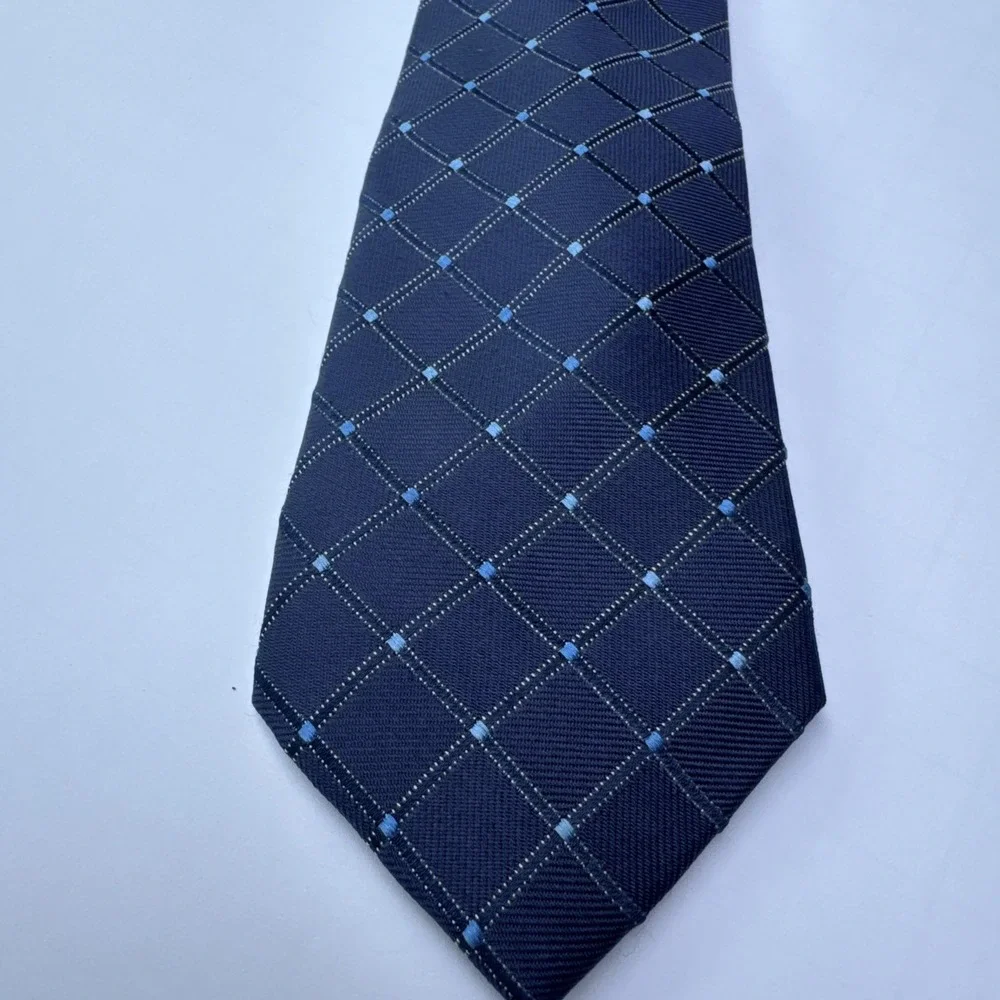 NAUTICA Boys Zipper Necktie Blue 100% Silk Preppy Family Photos Wedding